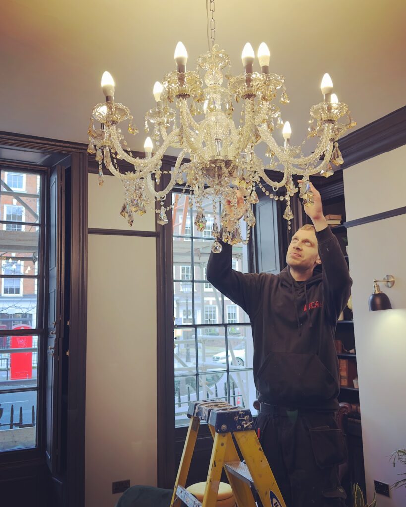 Chandelier installation